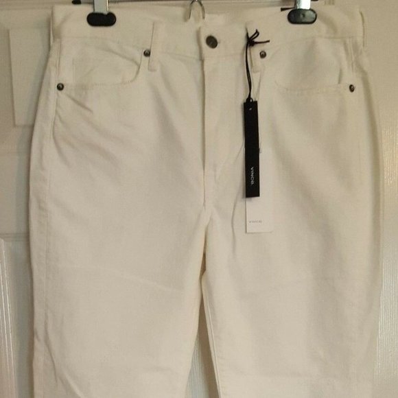 Vince Denim - Vince Union Slouch Crop High Rise White Jeans